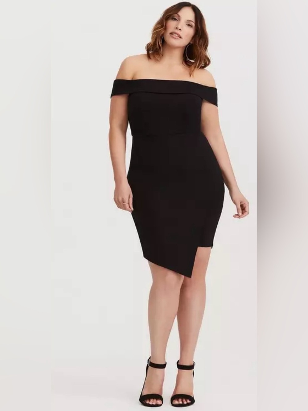 Torrid Black Off Shoulder Ponte Mini Dress Sz 22 NWT